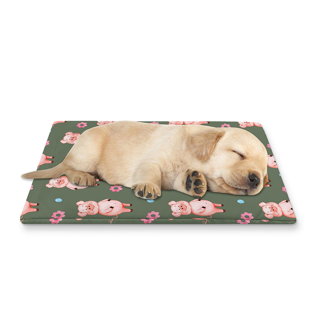 Vintage Pink Pig Pattern Print Pet Cooling Mat Cover