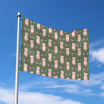 Vintage Pink Pig Pattern Print Polyester Flag