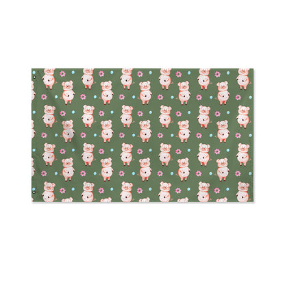 Vintage Pink Pig Pattern Print Polyester Flag