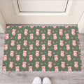 Vintage Pink Pig Pattern Print Rubber Doormat