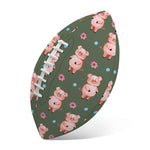 Vintage Pink Pig Pattern Print Rugby Ball