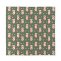 Vintage Pink Pig Pattern Print Silk Bandana