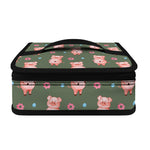 Vintage Pink Pig Pattern Print Small Lunch Bag