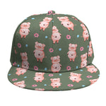 Vintage Pink Pig Pattern Print Snapback Cap