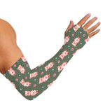 Vintage Pink Pig Pattern Print Sun Protection Arm Sleeves
