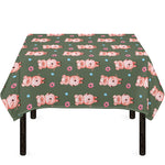 Vintage Pink Pig Pattern Print Tablecloth