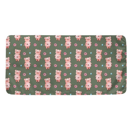 Vintage Pink Pig Pattern Print Towel