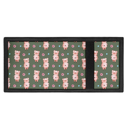 Vintage Pink Pig Pattern Print Trifold Wallet