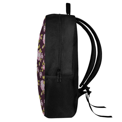 Vintage Pink Rose Floral Pattern Print 17 Inch Backpack