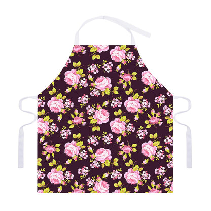 Vintage Pink Rose Floral Pattern Print Adjustable Apron
