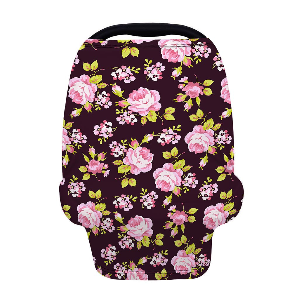 Vintage Pink Rose Floral Pattern Print Baby Seat Cover