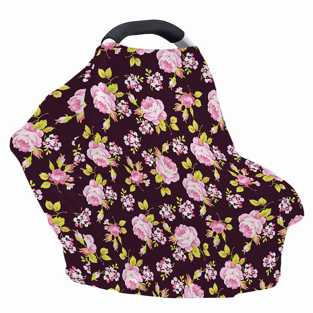 Vintage Pink Rose Floral Pattern Print Baby Seat Cover