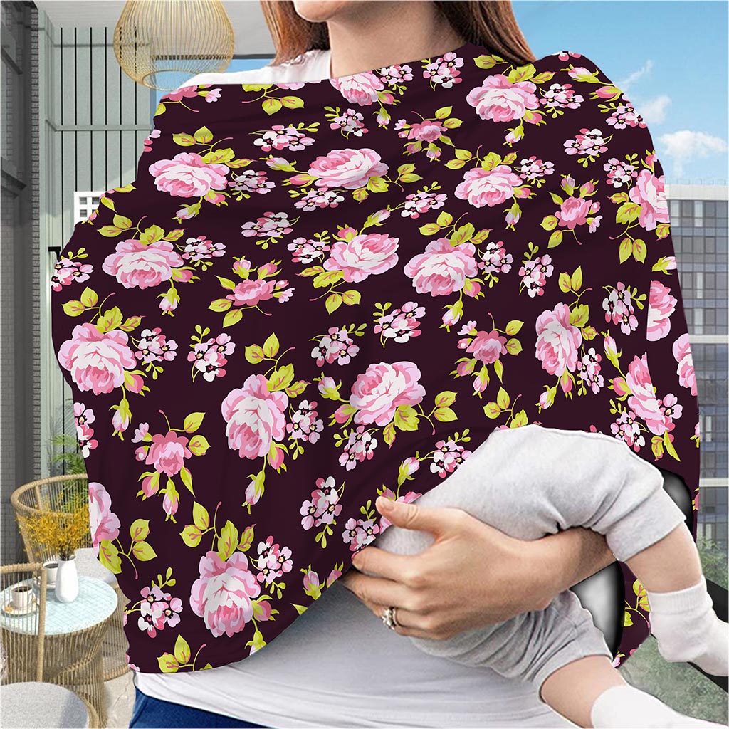 Vintage Pink Rose Floral Pattern Print Baby Seat Cover