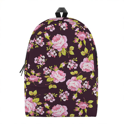 Vintage Pink Rose Floral Pattern Print Backpack