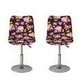 Vintage Pink Rose Floral Pattern Print Bar Stool Covers