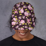 Vintage Pink Rose Floral Pattern Print Baseball Cap