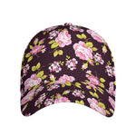 Vintage Pink Rose Floral Pattern Print Baseball Cap