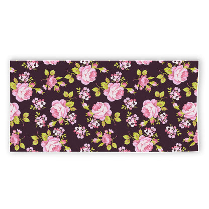 Vintage Pink Rose Floral Pattern Print Beach Towel