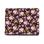 Vintage Pink Rose Floral Pattern Print Bifold Wallet