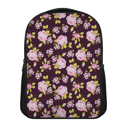 Vintage Pink Rose Floral Pattern Print Casual Backpack