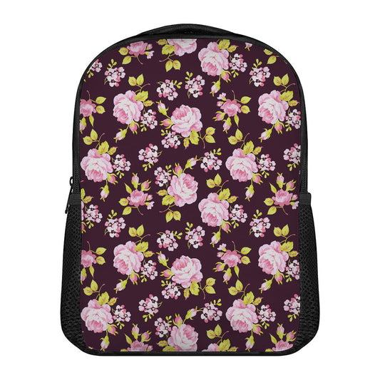 Vintage Pink Rose Floral Pattern Print Casual Backpack