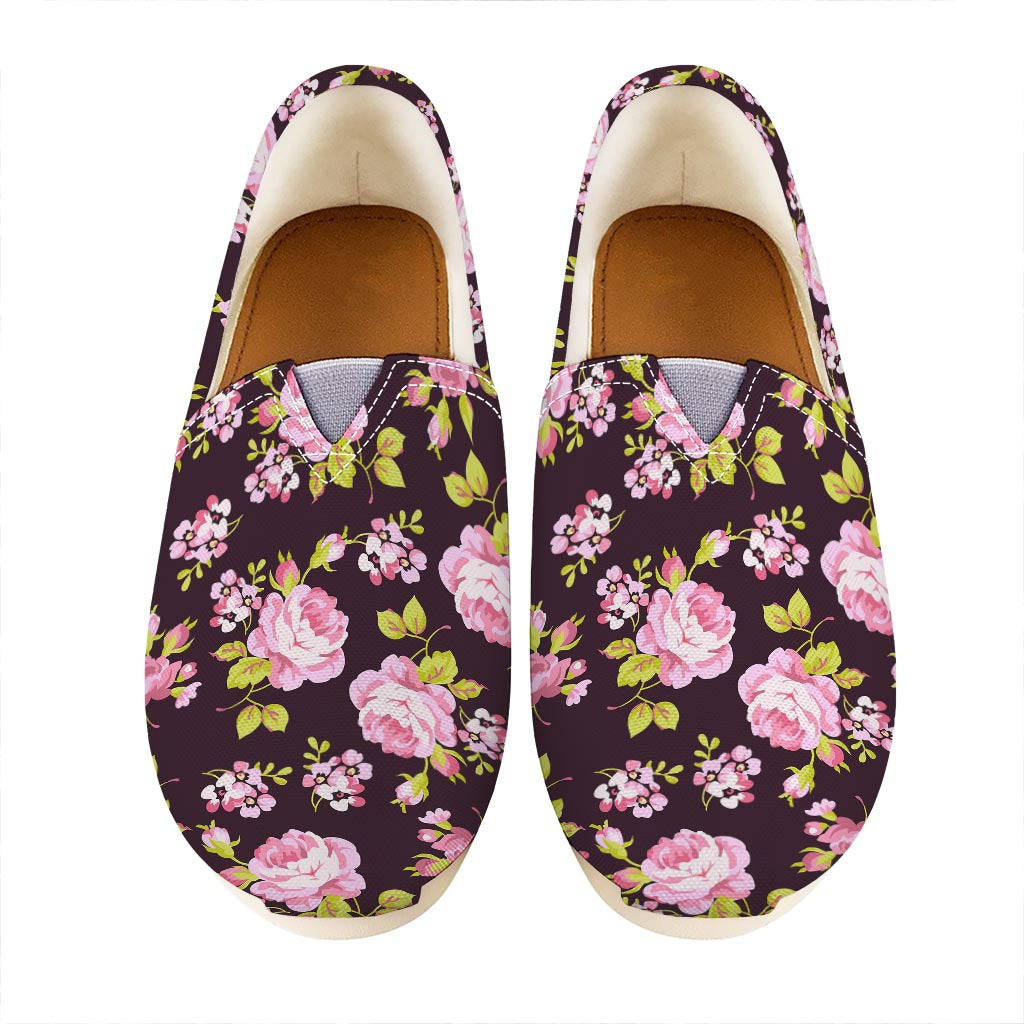 Vintage Pink Rose Floral Pattern Print Casual Shoes