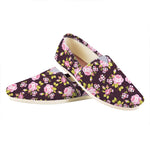 Vintage Pink Rose Floral Pattern Print Casual Shoes
