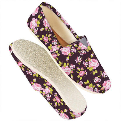 Vintage Pink Rose Floral Pattern Print Casual Shoes
