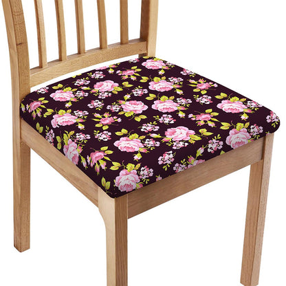 Vintage Pink Rose Floral Pattern Print Chair Cushion Cover
