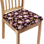Vintage Pink Rose Floral Pattern Print Chair Cushion Cover