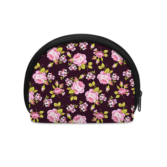 Vintage Pink Rose Floral Pattern Print Coin Purse
