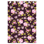 Vintage Pink Rose Floral Pattern Print Curtain