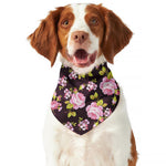 Vintage Pink Rose Floral Pattern Print Dog Bandana