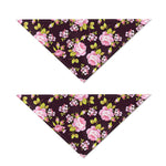 Vintage Pink Rose Floral Pattern Print Dog Bandana