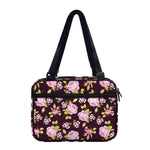 Vintage Pink Rose Floral Pattern Print Double Strap Bible Bag
