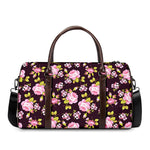 Vintage Pink Rose Floral Pattern Print Duffle Bag