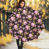 Vintage Pink Rose Floral Pattern Print Foldable Umbrella