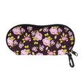 Vintage Pink Rose Floral Pattern Print Glasses Case
