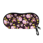 Vintage Pink Rose Floral Pattern Print Glasses Case