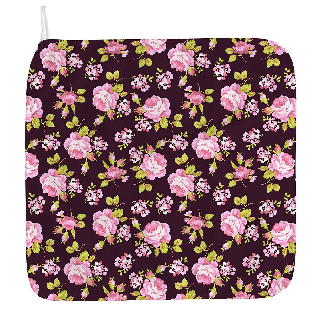 Vintage Pink Rose Floral Pattern Print Hand Towel