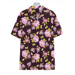 Vintage Pink Rose Floral Pattern Print Hawaiian Shirt
