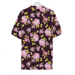 Vintage Pink Rose Floral Pattern Print Hawaiian Shirt