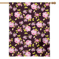 Vintage Pink Rose Floral Pattern Print House Flag