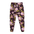 Vintage Pink Rose Floral Pattern Print Jogger Pants