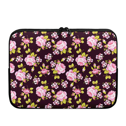 Vintage Pink Rose Floral Pattern Print Laptop Sleeve
