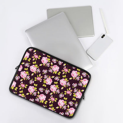 Vintage Pink Rose Floral Pattern Print Laptop Sleeve