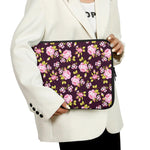 Vintage Pink Rose Floral Pattern Print Laptop Sleeve