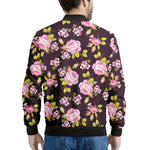 Vintage Pink Rose Floral Pattern Print Men's Bomber Jacket