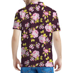 Vintage Pink Rose Floral Pattern Print Men's Polo Shirt