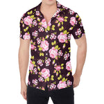 Vintage Pink Rose Floral Pattern Print Men's Shirt